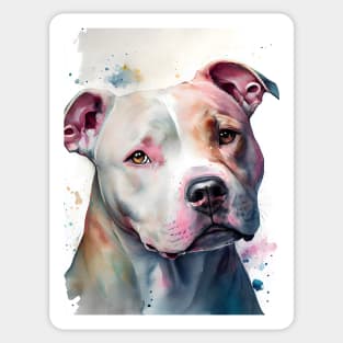 A Brown and White Pit Bull Terrier Sticker